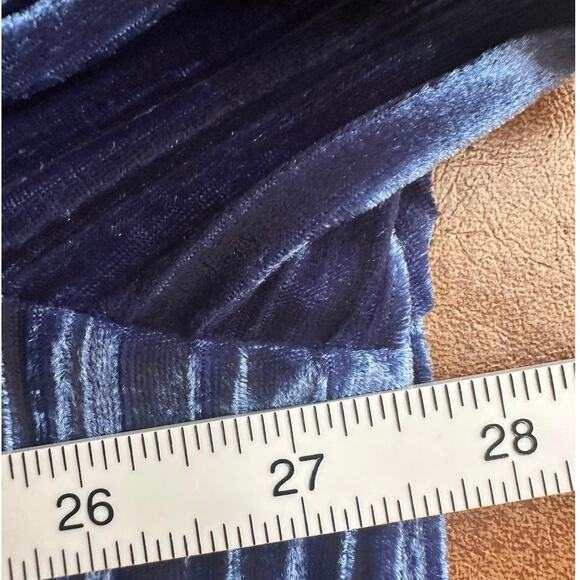 Hannah 2XL Crushed Velvet Navy Short Sleeve NWT Loose Holiday Shift Dress - Picture 5 of 6